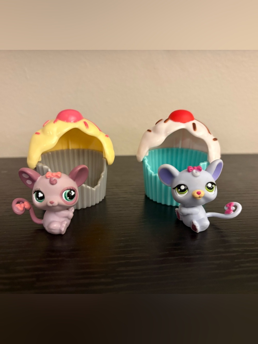 Littlest Pet Shop LPS 464 1560 Rat Mouse lot ~ Grey Purple AUTHENTIC